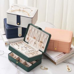 Jewellery Boxes ly Double Layer Box Green Practical Earrings Necklaces Display High Quality PU Leather Organiser For Women 230808