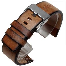 Watch Bands Quality Genuine Retro genuine Leather watchband men for DZ4343 DZ4323 DZ7406 watch strap vintage Italian leather 22mm 24mm 26mm 230807