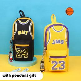Pencil Bags Basketball Sports Lovers Stand Case Stationery Boy Children Kawaii Bag 230807