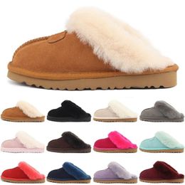 Winter Slippers Slides Sandals Designer Fur Men Women Sliders Slip-On Flip Flops Chestnut Black Pink Grey Keep Warm Thick Bottom Mens Slipper Sandal Scuffs 35-42