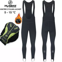 Cycling Pants YKYWBIKE Cycling Bib Trousers Winter Thermal Mountain Bike Long Pants Breathable Bicycle Tights 3D Gel Pad Shorts Keep Warm 230807