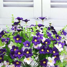 Decorative Flowers Fake Violet Silk Orchid Plants Garden Patio Porch Window Box Home Wedding Farmhouse Decor