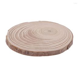 Table Mats 51BD Natural Wood Slices Plate Round Wooden Chips Disc For DIY Craft Ornament