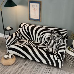 Chair Covers Nordic Zebra Pattern Sofa Cover All Inclusive All season Universal Elastic Consort Combination Cushion 230808