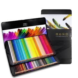 Painting Pens NYNOI 24364872120 Colored pencil Set Professional Oil 37mm Refill Tin box Graffiti Drawing pencils For School Supplies 230807