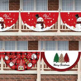 Christmas Outdoor Fan-shaped Flag Banner Christmas Decorations For Home 2023 Xmas Drop Ornament Noel Navidad Gift New Year 2024 L230621