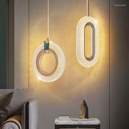 Pendant Lamps Modern Oval Crystal LED Golden Lights Nordic Creative Chandelier For Dining Room Hall Home Decor Lustre Fixtures