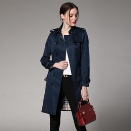 trench da donna di design di lusso Giacca a vento da donna Cappotto con cintura allentata Cappotto da trench lungo casual femminile