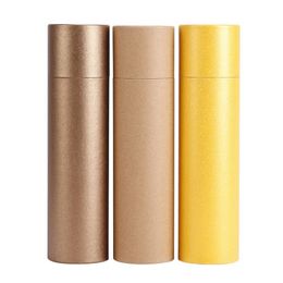 3 Colours 250 Gramme Large Perfume Paper Tube Packaging Joss Stick Convenient Carrying Kraft Paper Incense Tube Give Box LX4184