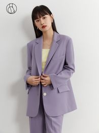 Women's Suits Blazers DUSHU Professional Sense Style Flip Collar Suit Jacket for Women Spring Loose Style Office Lady Blazer Suit 230807