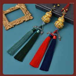 Keychains Gold-plated Double Gourd Car Interior Decoration Pendant Gear Bead Supplies Resin