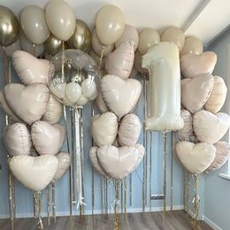 Other Event Party Supplies Caramel Cream Beige Colour Theme Balloon 40inch Number Helium Balls Wedding Birthday Baby Shower Decor DIY 230808