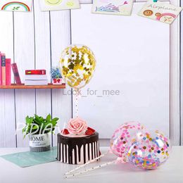 Birthday Creative Cake Decoration Balloon 5inch Transparent Round Heart-Shaped Sequin Balloons Baking Dress Up Party Supplies HKD230808