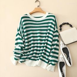 Women's Sweaters Fall Seasons Casual Soft Striped Cashmere Jumper