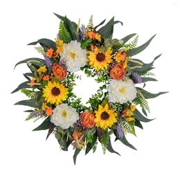 Decorative Flowers Artificial Flower Wreath Pography Props 18" Eucalyptus Large Decor Ornament