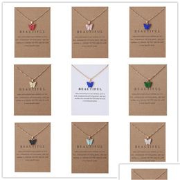 Pendant Necklaces Korean Acrylic Cute Butterfly Necklace For Women Sweet Animal Statement Jewellery With Gifts Card Drop Delivery Pendan Dhmga