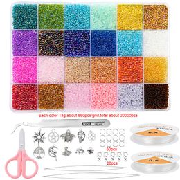 Acrylic Plastic Lucite 20000pcs 2mm 12/0 Glass Seed Beads For Jewelry Making Supplies Kit Bracelets Necklace Making Kits Alphabet Beads DIY Art Craft 230809