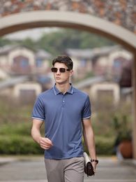 Men's Polos Short-sleeved Polo Shirt T-shirt Brand Clothing Business Meeting Leisure Going Out Summer Ice Silk Hollow