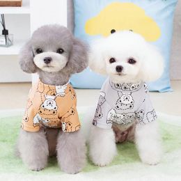 Dog Apparel Puppy Shirt Spring Summer Cat Fashion Cartoon Pullover Pet Cute Designer Clothes Small Sweet Pajamas Pomeranian Yorkshire