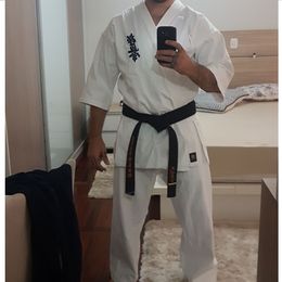 Protective Gear High Quality Kyokushinkai dogi Dobok 12oz 100% Cotton Canvas Karate Uniform Kimono Gi Cloth For Kids Adult Free White Belt 230808