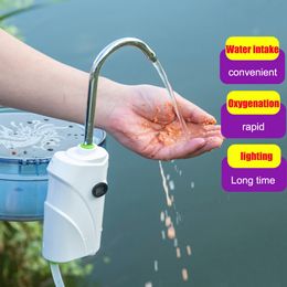 Fishing Accessories 3 in 1 Outdoor Oxygenation Air Pump USB Intelligent Sensor Water Oxygen Portable Smart Induction LED Light 230808