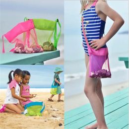 Children Kids Portable Mesh Seashell Sand Beach Bag Toys Receive Storage Sandboxes Away Cross Body Mesh Bag 5 Colours DHL ZZ