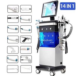 14 in1 Oxygen hydramachine Face Care Devices Diamond Peeling and Hydrofacials Water Jet Aqua Facial Hydra Dermabrasion Machine