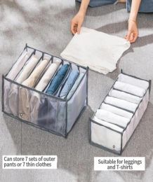 Gavetas de armazenamento Caixa de roupas Jeans e calças Organizador de armário compartimentado Grade Recipiente transparente Gaveta1120197