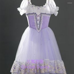Stage Wear Suger Colour Kids Girls Custom Size Pre-professional Performance Lilac Romantic Ballet Tutu Dress