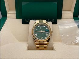 Luxury Fashion mens watch 41mm daydate Ref.228238 green Dial 18k gold Stainless steel band Automatic mechanical Wristwatch