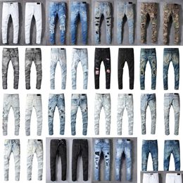 Men'S Jeans Luxurys Designers Died France Fashion Pierre Straight Mens Biker Hole Stretch Denim Casual Jean Men Skinny Pants Elasticit Dhpvl
