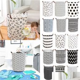 Storage Baskets 1Pc Foldable Laundry Basket Large Capacity Hamper Dirty Clothes Organiser Bucket Homehold Bag Drop Delivery Home Garde Dhlxi