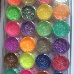 Body Glitter 24 pieces High quality professional Colourful eye brow makeup nail art bling mineral mica powder set pigment eyeshadow 230808