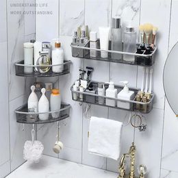 Bathroom Shelves Shower Storage Rack Holder Wall Mounted Organizer Kitchen For Washroom Toilet 230809
