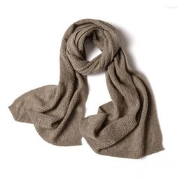 Scarves 2023 Pure Cashmere Scarf Women's Autumn And Winter Knitted Hollow Shawl Versatile Fashion High End Warm