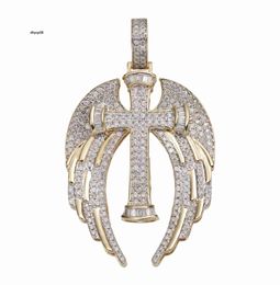 Designer Jewelry Custom Hip Hop VVS Moissanite 925 Silver 9K 10K 14K 18K Gold Charms Pendants Angel Wings Cross Diamond Pendant