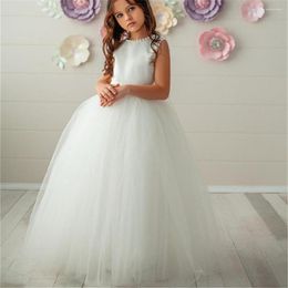 Girl Dresses Flower For Weddings Jewel Neckline Custom Made Girls Pageant Gowns Prom A-line Kid Birthday Evening Party Wears