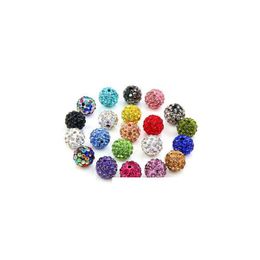 Beads 20Pcs / Lot 10Mm Shamballa Clay Crystal Disco Ball Diy For Jewelry Making Fashion 20 Colors Drop Delivery Home Garden Arts Craft Dhtm1