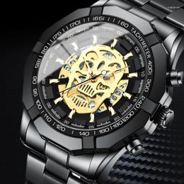 Wristwatches Mens Watch Quartz Top Luxury Stainless Steel Wristwatch 30M Waterproof Fashion Skeleton Dial Clock Auto Date For Man