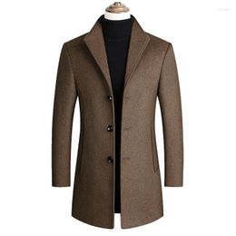 Men's Jackets 2023 Men Wool Blends Coats Autumn Streetwear Winter Solid Colour High Quality Jacket Luxurious Brand Clothing