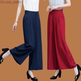 Women's Pants Capris Spring/Summer Women's Extra Large Casual Pants Thin Solid Street Clothing Fashion New Large Elastic High Waist Korean Vintage Trousers Z230809
