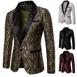 Men's Suits Blazers Men's Floral Party Dress Suit Stylish Dinner Jacket Wedding Blazer Prom Tuxedo 230808