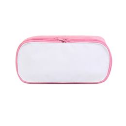 5pcs Pencil Bags Sublimation DIY White Blank Polyester Single Layer Large Capacity Pen Case Mix Color