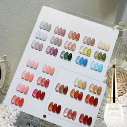 10pcs Sheer Ice Clear Jelly Crystal Gel Nail Polish - Translucent Eggshell Effect for Manicure DIY - Soak Off UV/LED