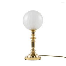 Table Lamps Vintage Nostalgic Gold Study Decorated Tabletop Frosted Glass Ball Brass Desk Lights Bedroom Bedside Fixtures