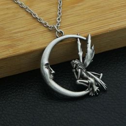 Pendant Necklaces Open Back Celestial Moon Fairy Necklace Measures Jewelry Gifts For Women