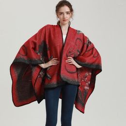 Scarves 2023 Fashion Bohemia Poncho And Capes Luxury Cardigan Thick Blanket Shawls Bufanda Muffl 130x135cm Muffler Women's Stole