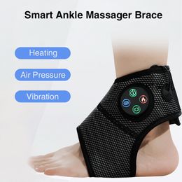 Foot Care Smart Ankle Brace Massager Multifunctional Electric Vibration Air Compress Feet Heating Relaxation Treatments Pain Relief 230808