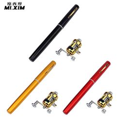 Rod Reel Combo Portable Pocket Fishing with 2 1 1 Speed Ratio Telescopic Mini Aluminium Alloy Pen Shaped Fish Pole 230809