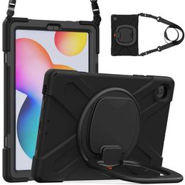 360 Rotating Stand Strap Case for Samsung Galaxy Tab A7 Lite 8.7 A10.1 A8 10.5 S6 Lite 10.4 Hybird Armour Protective Tablet Cover HKD230809